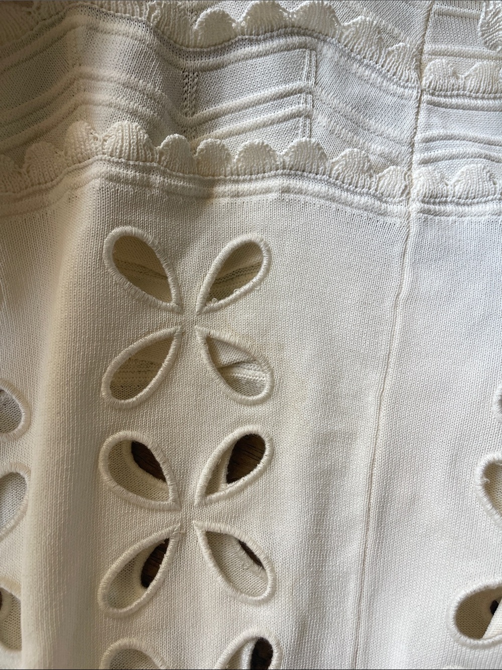 Ulla Johnson Lakshmi Eyelet Scallop Trim Knit Midi Dress - Picture 13 of 15